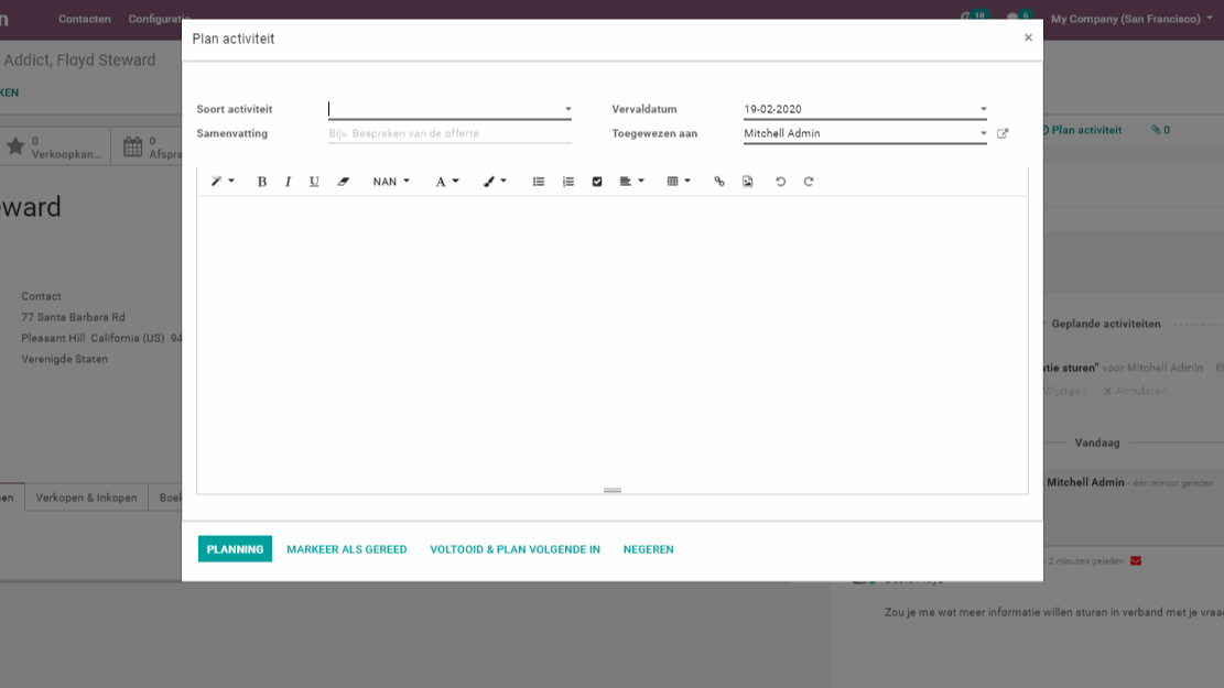 Odoo notifier