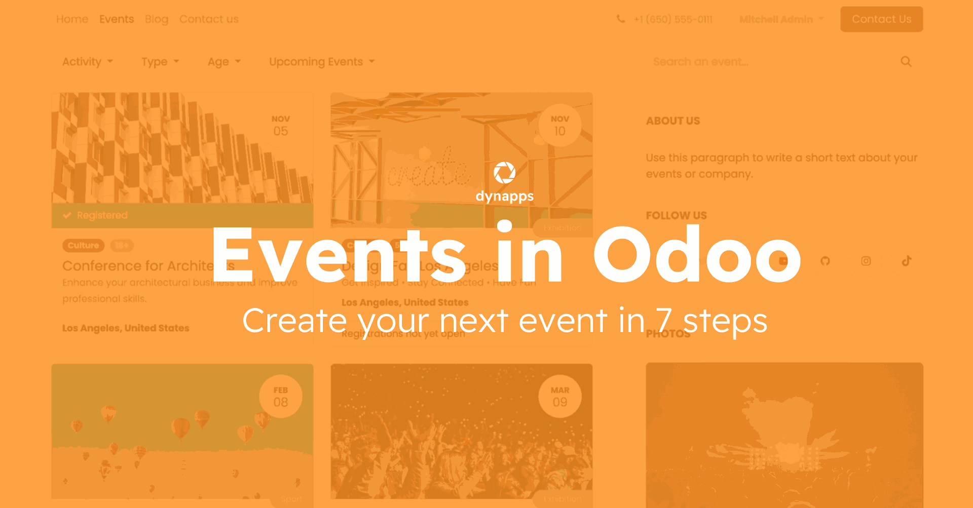 7 steps to set up an event in Odoo